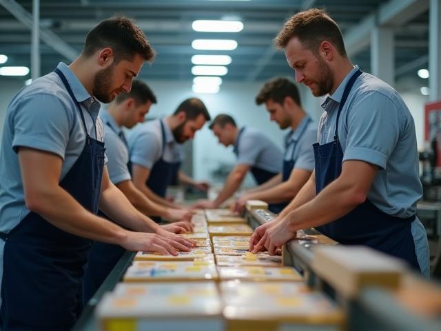 Team van Gouda Packaging in de fabriek, bezig met productie van maatwerkverpakkingen